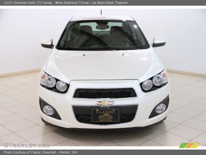 White Diamond Tricoat / Jet Black/Dark Titanium 2013 Chevrolet Sonic LTZ Sedan