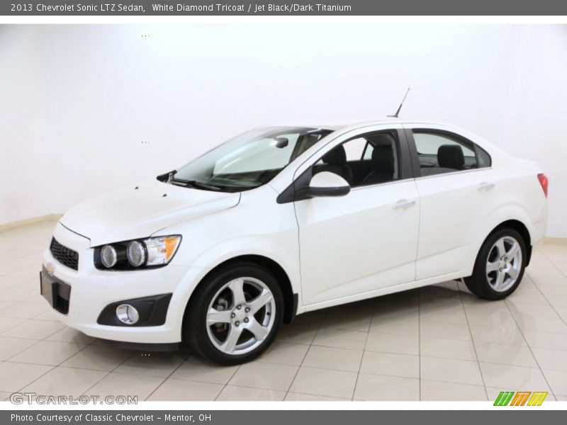 White Diamond Tricoat / Jet Black/Dark Titanium 2013 Chevrolet Sonic LTZ Sedan