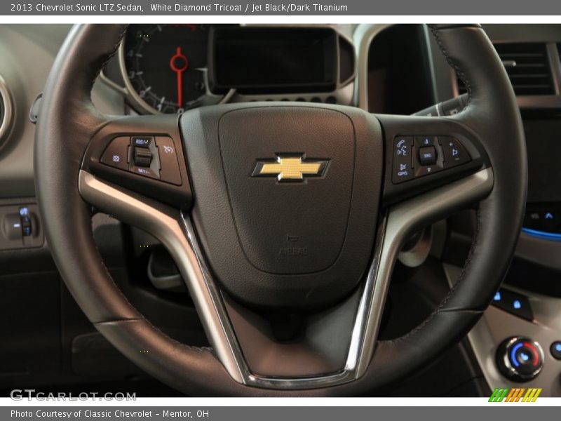 White Diamond Tricoat / Jet Black/Dark Titanium 2013 Chevrolet Sonic LTZ Sedan