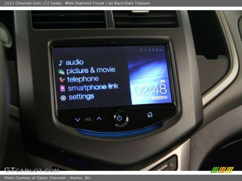 White Diamond Tricoat / Jet Black/Dark Titanium 2013 Chevrolet Sonic LTZ Sedan