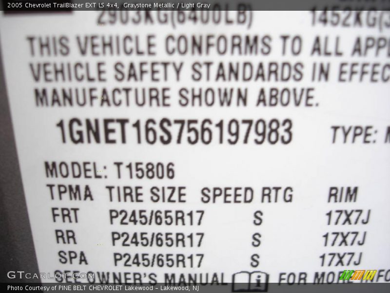 Graystone Metallic / Light Gray 2005 Chevrolet TrailBlazer EXT LS 4x4