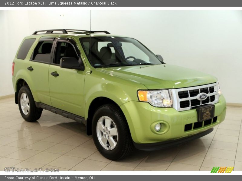 Lime Squeeze Metallic / Charcoal Black 2012 Ford Escape XLT