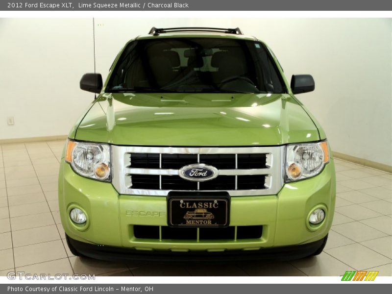 Lime Squeeze Metallic / Charcoal Black 2012 Ford Escape XLT