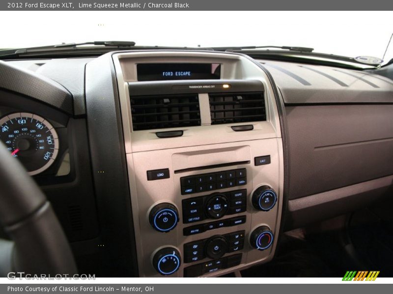 Lime Squeeze Metallic / Charcoal Black 2012 Ford Escape XLT