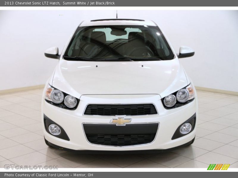 Summit White / Jet Black/Brick 2013 Chevrolet Sonic LTZ Hatch