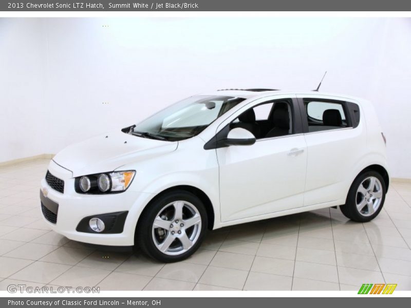 Summit White / Jet Black/Brick 2013 Chevrolet Sonic LTZ Hatch