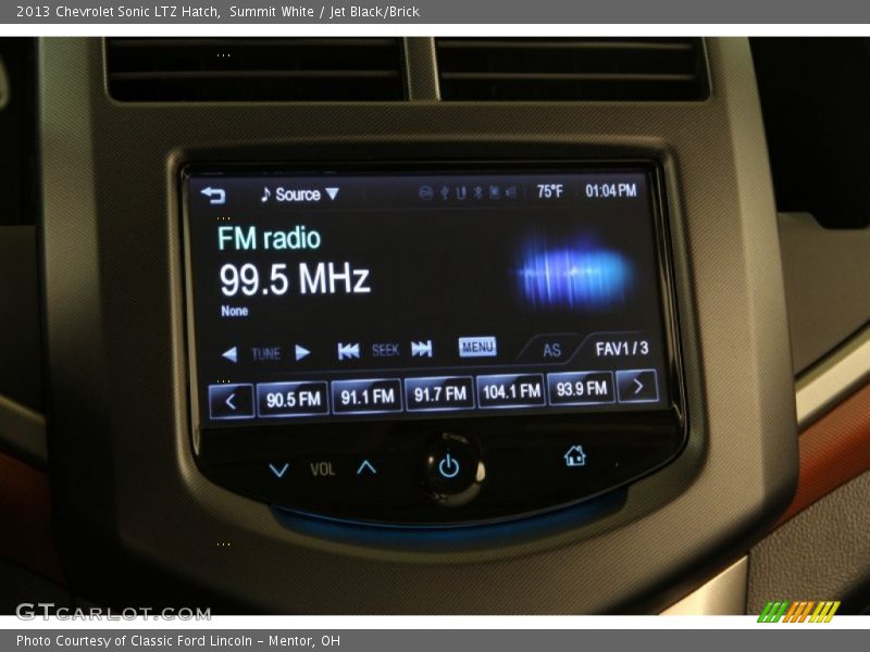 Summit White / Jet Black/Brick 2013 Chevrolet Sonic LTZ Hatch