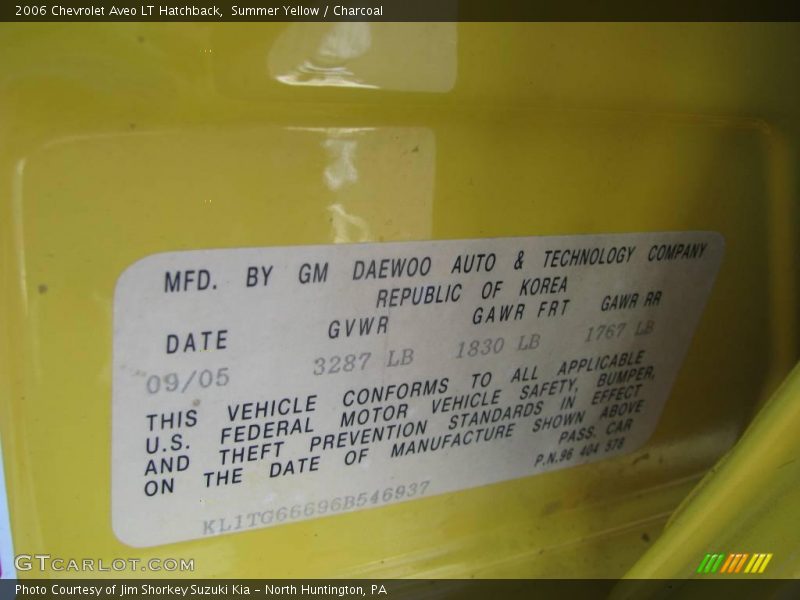 Summer Yellow / Charcoal 2006 Chevrolet Aveo LT Hatchback