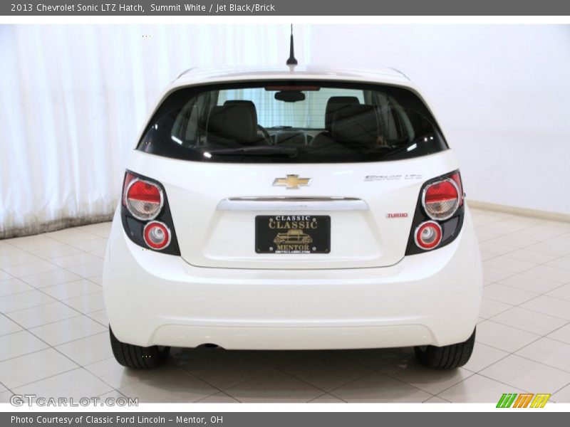 Summit White / Jet Black/Brick 2013 Chevrolet Sonic LTZ Hatch