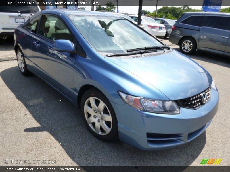 Atomic Blue Metallic / Gray 2009 Honda Civic LX Coupe