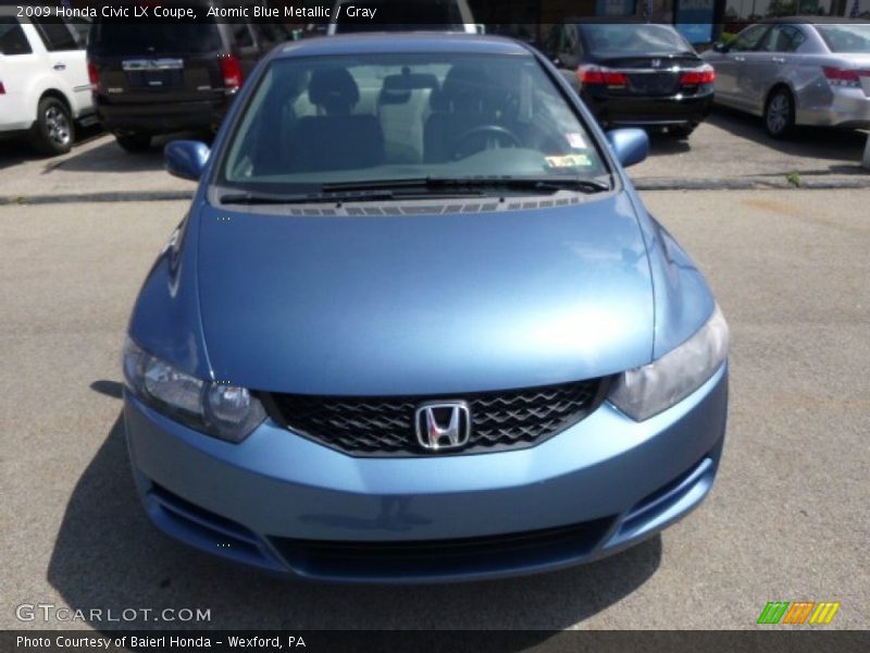 Atomic Blue Metallic / Gray 2009 Honda Civic LX Coupe