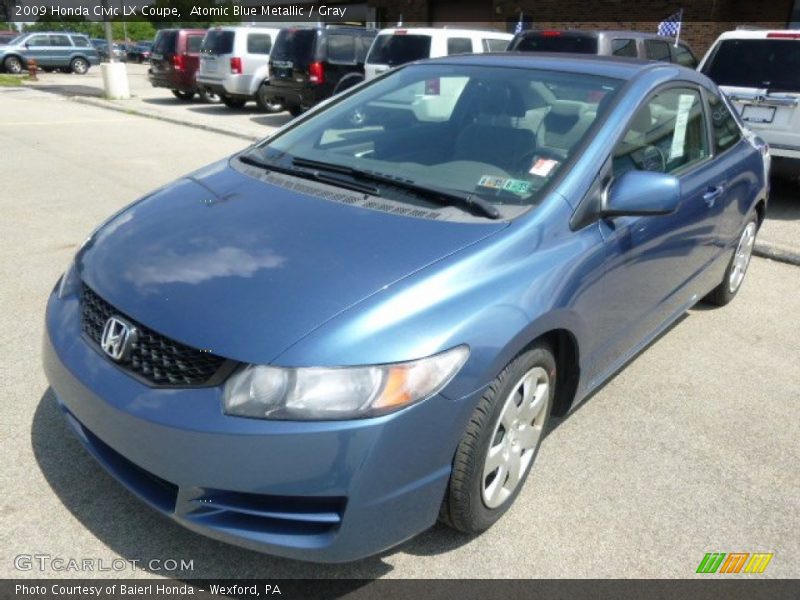 Atomic Blue Metallic / Gray 2009 Honda Civic LX Coupe