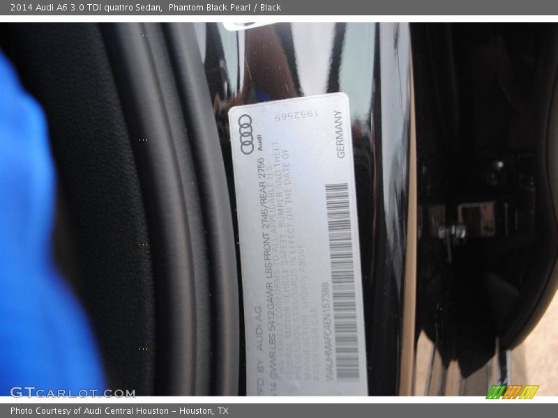 Phantom Black Pearl / Black 2014 Audi A6 3.0 TDI quattro Sedan
