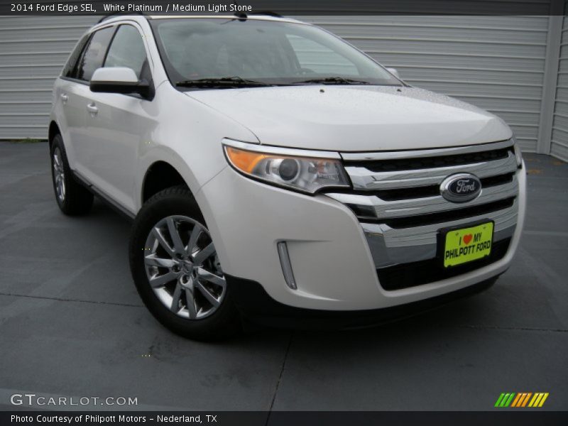 White Platinum / Medium Light Stone 2014 Ford Edge SEL