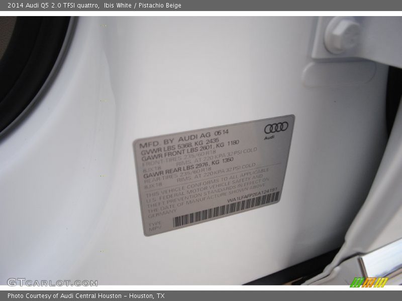Ibis White / Pistachio Beige 2014 Audi Q5 2.0 TFSI quattro