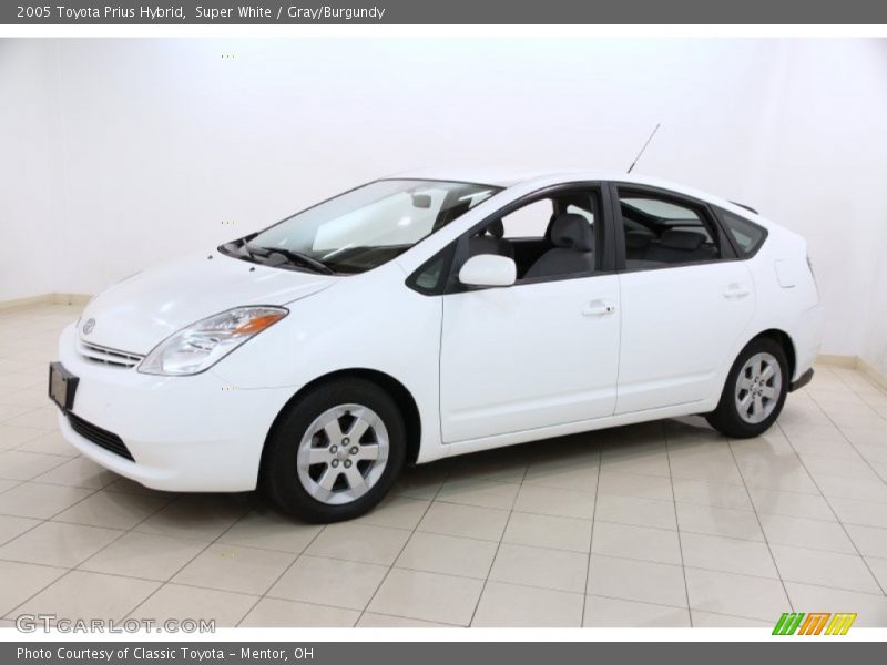 Super White / Gray/Burgundy 2005 Toyota Prius Hybrid