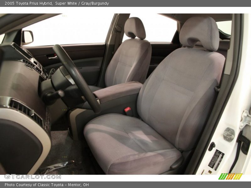 Super White / Gray/Burgundy 2005 Toyota Prius Hybrid