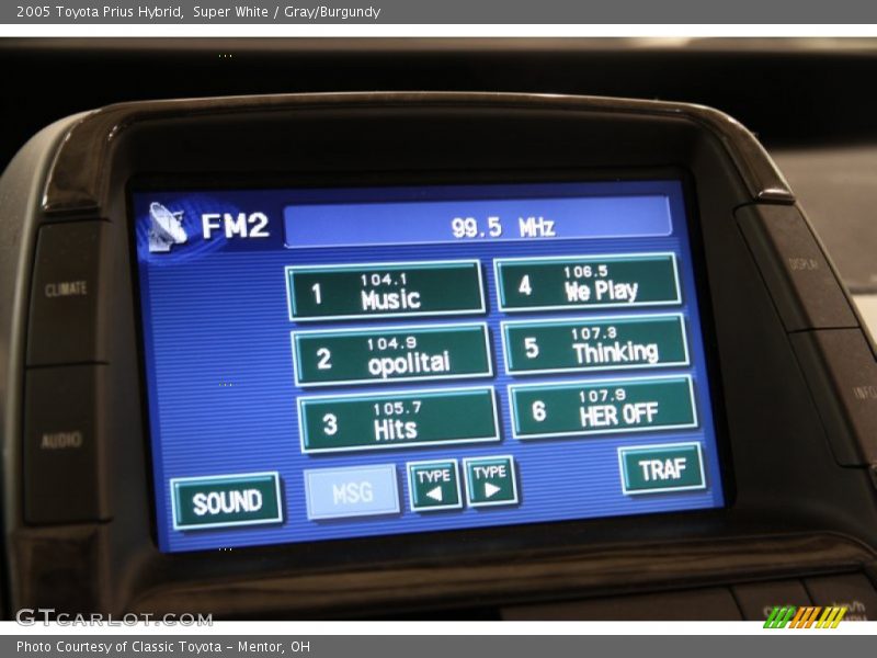 Super White / Gray/Burgundy 2005 Toyota Prius Hybrid