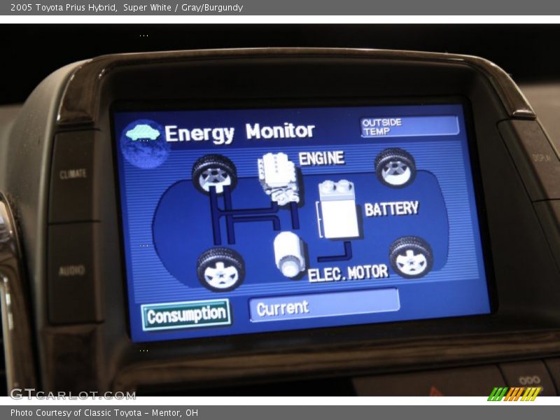 Super White / Gray/Burgundy 2005 Toyota Prius Hybrid