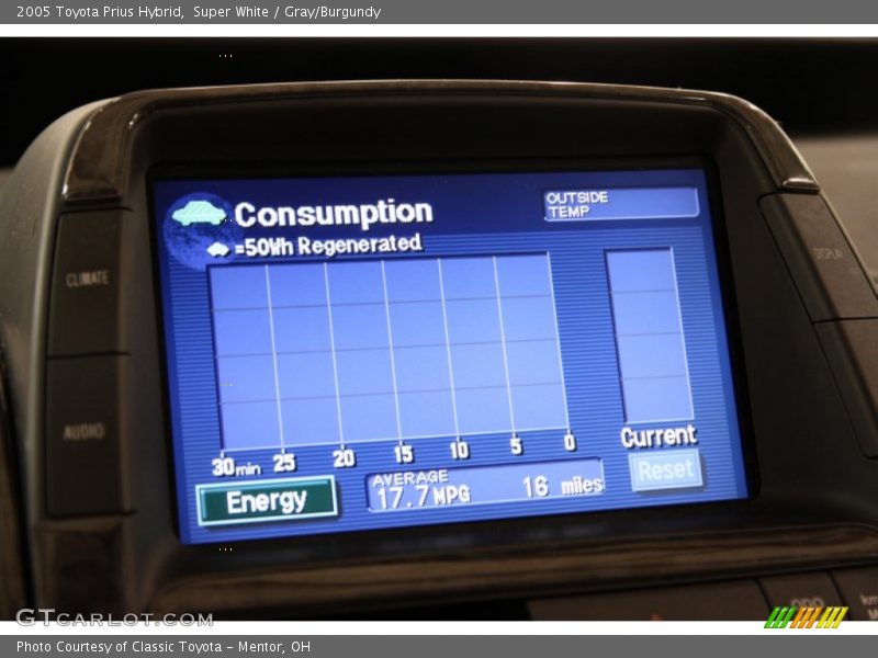 Super White / Gray/Burgundy 2005 Toyota Prius Hybrid