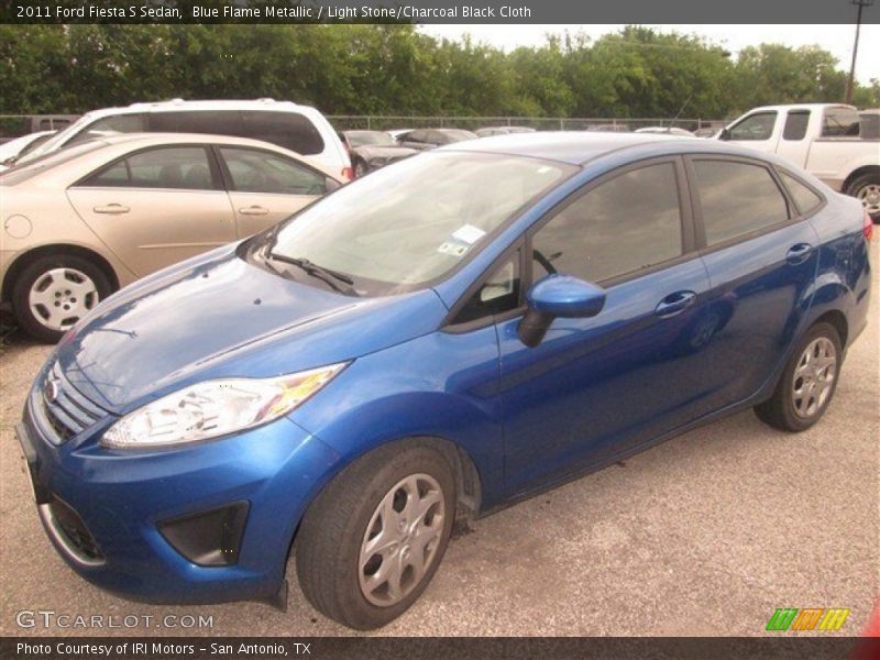 Blue Flame Metallic / Light Stone/Charcoal Black Cloth 2011 Ford Fiesta S Sedan