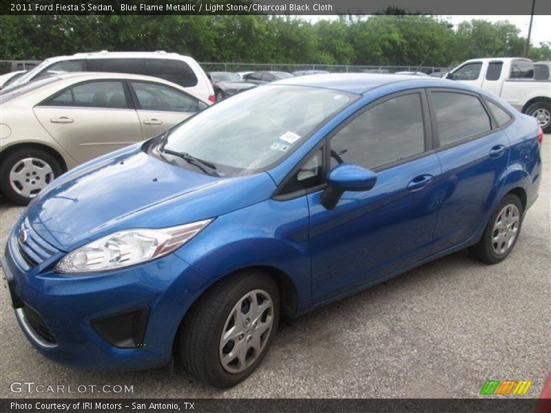Blue Flame Metallic / Light Stone/Charcoal Black Cloth 2011 Ford Fiesta S Sedan