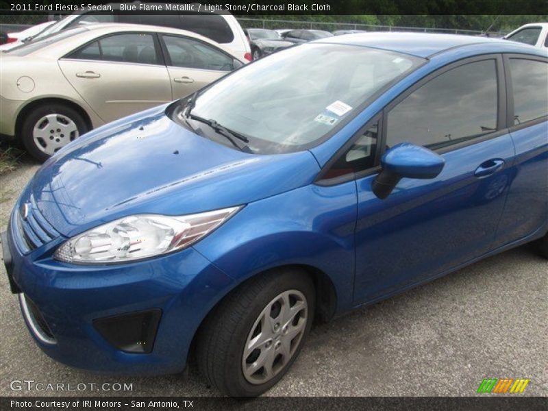 Blue Flame Metallic / Light Stone/Charcoal Black Cloth 2011 Ford Fiesta S Sedan