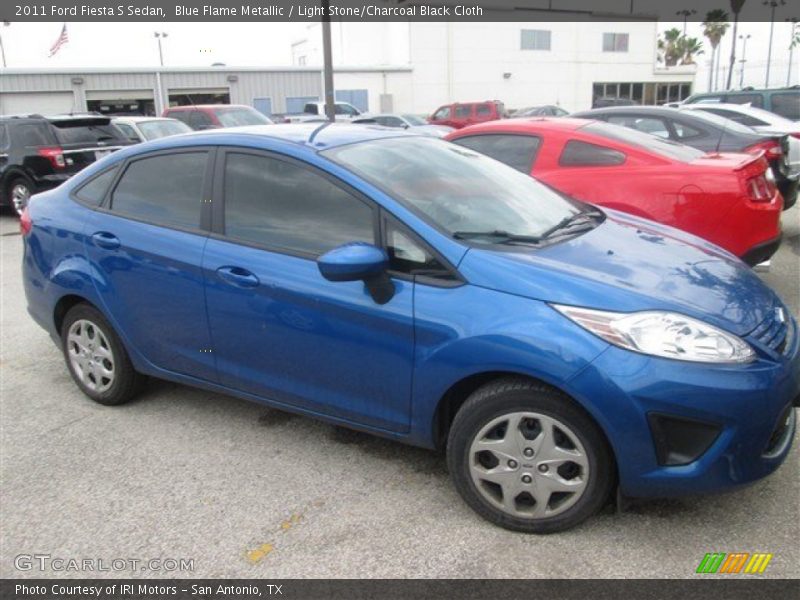 Blue Flame Metallic / Light Stone/Charcoal Black Cloth 2011 Ford Fiesta S Sedan