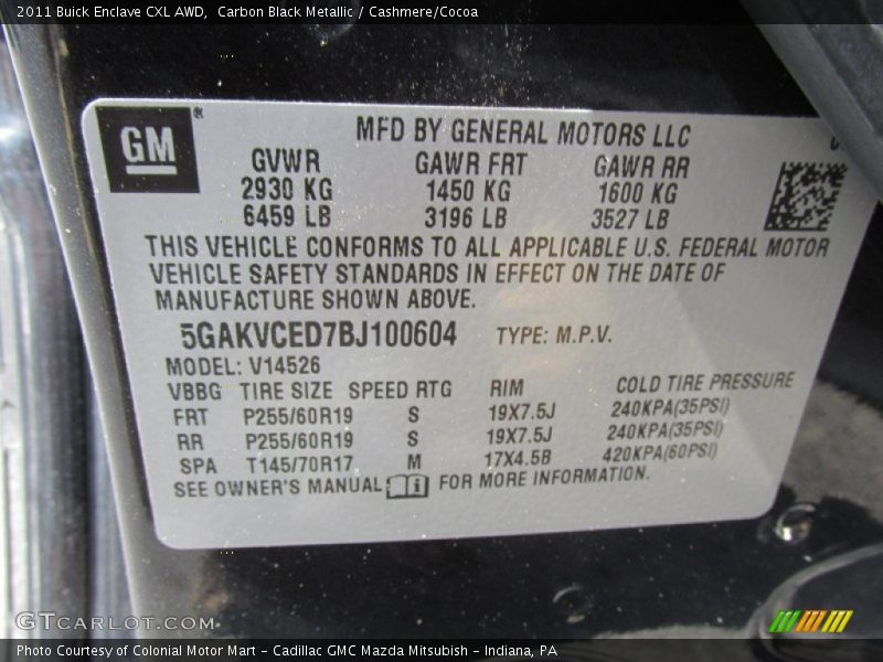 Carbon Black Metallic / Cashmere/Cocoa 2011 Buick Enclave CXL AWD