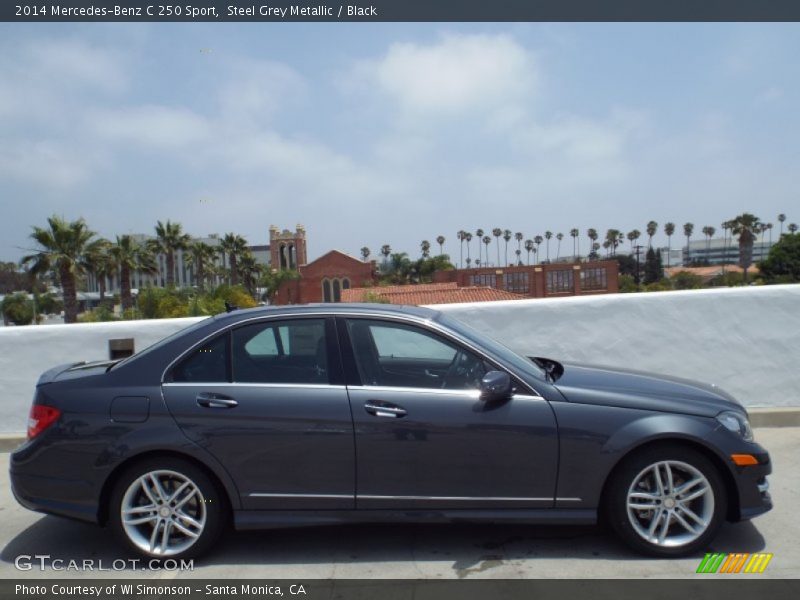 Steel Grey Metallic / Black 2014 Mercedes-Benz C 250 Sport