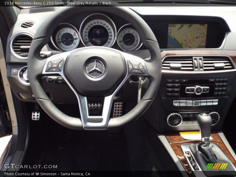 Steel Grey Metallic / Black 2014 Mercedes-Benz C 250 Sport