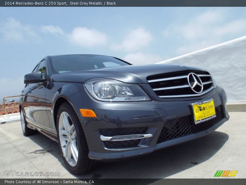 Steel Grey Metallic / Black 2014 Mercedes-Benz C 250 Sport