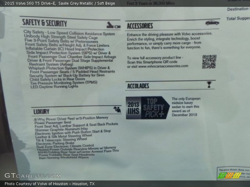 Savile Grey Metallic / Soft Beige 2015 Volvo S60 T5 Drive-E