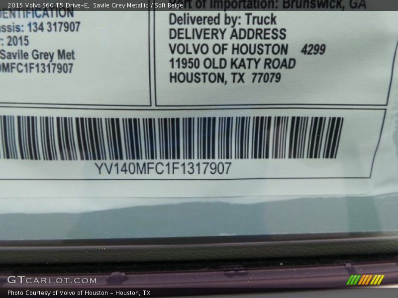Savile Grey Metallic / Soft Beige 2015 Volvo S60 T5 Drive-E