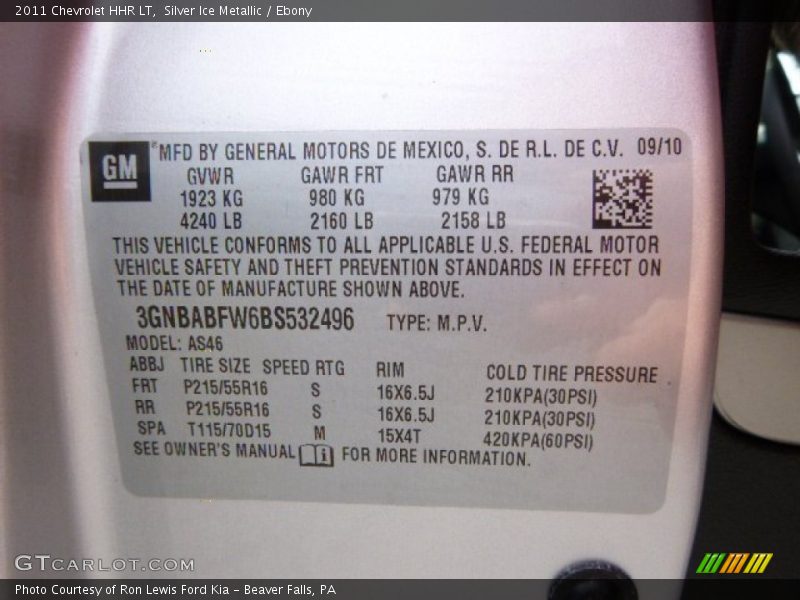 Silver Ice Metallic / Ebony 2011 Chevrolet HHR LT