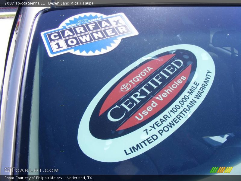 Desert Sand Mica / Taupe 2007 Toyota Sienna LE