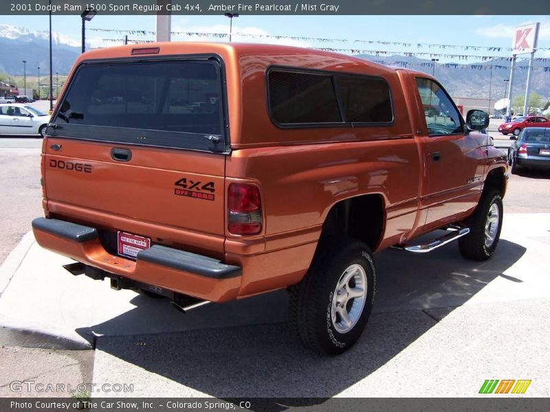 Amber Fire Pearlcoat / Mist Gray 2001 Dodge Ram 1500 Sport Regular Cab 4x4