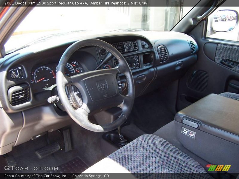 Amber Fire Pearlcoat / Mist Gray 2001 Dodge Ram 1500 Sport Regular Cab 4x4