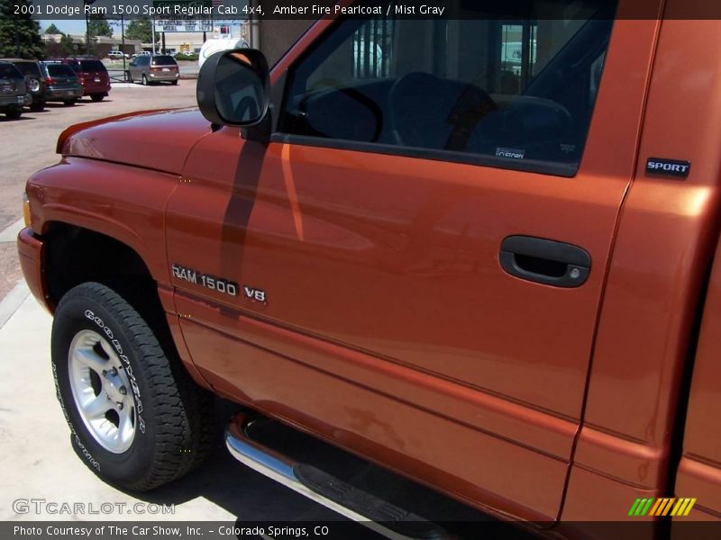 Amber Fire Pearlcoat / Mist Gray 2001 Dodge Ram 1500 Sport Regular Cab 4x4