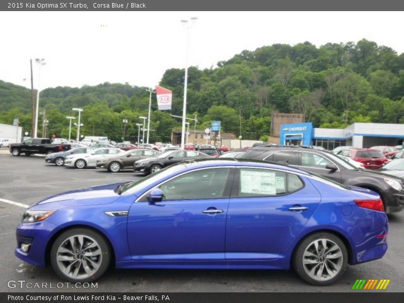 Corsa Blue / Black 2015 Kia Optima SX Turbo