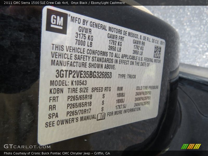 Onyx Black / Ebony/Light Cashmere 2011 GMC Sierra 1500 SLE Crew Cab 4x4