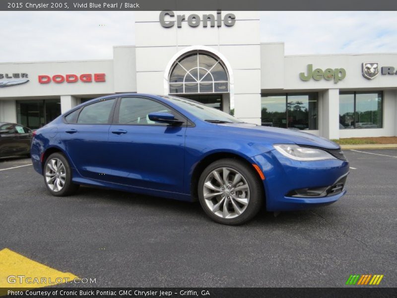 Vivid Blue Pearl / Black 2015 Chrysler 200 S