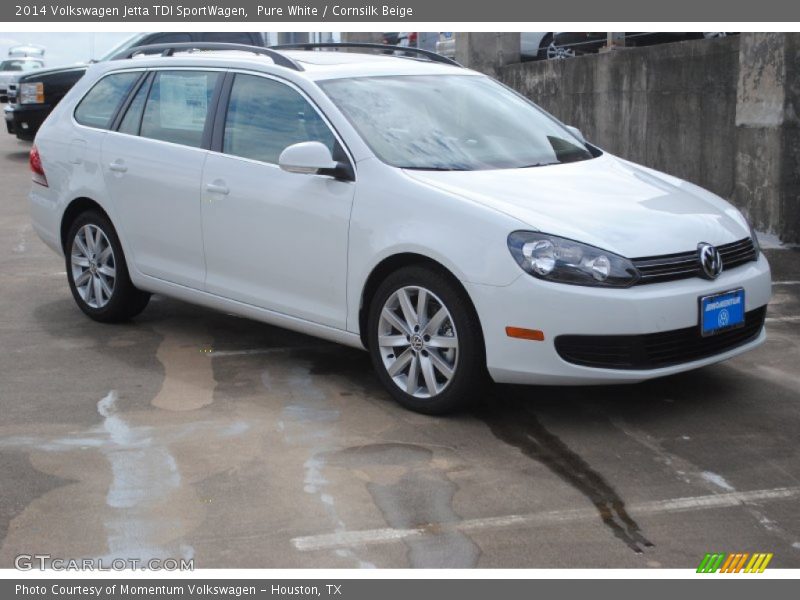 Pure White / Cornsilk Beige 2014 Volkswagen Jetta TDI SportWagen
