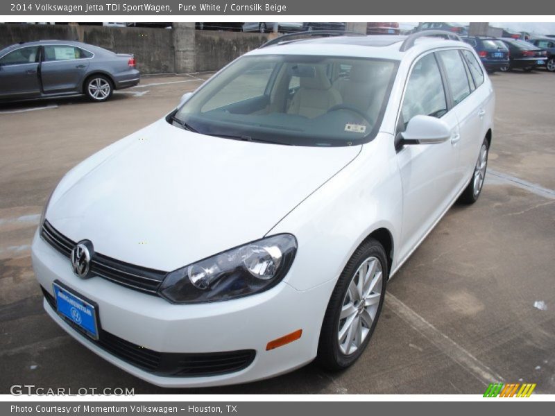 Pure White / Cornsilk Beige 2014 Volkswagen Jetta TDI SportWagen