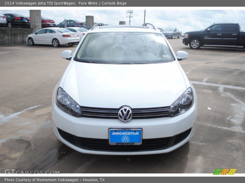 Pure White / Cornsilk Beige 2014 Volkswagen Jetta TDI SportWagen