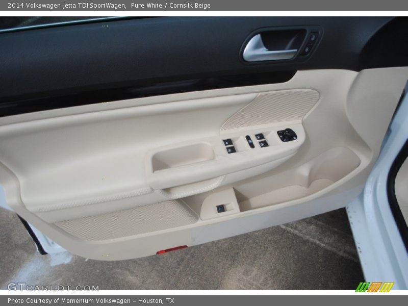 Pure White / Cornsilk Beige 2014 Volkswagen Jetta TDI SportWagen