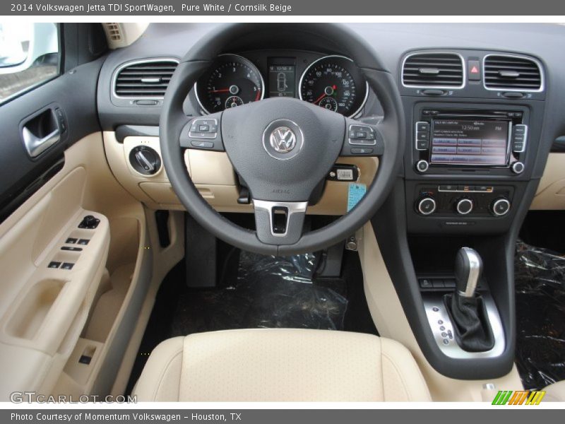 Pure White / Cornsilk Beige 2014 Volkswagen Jetta TDI SportWagen
