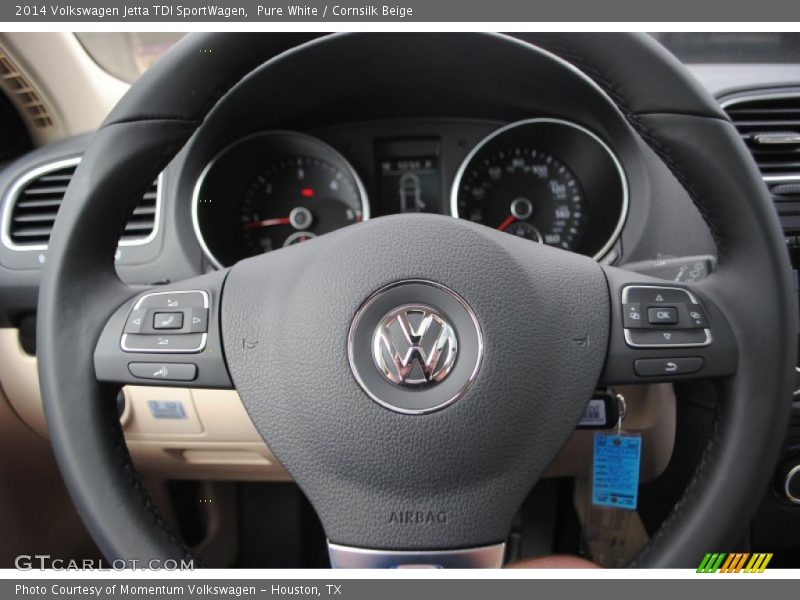 Pure White / Cornsilk Beige 2014 Volkswagen Jetta TDI SportWagen