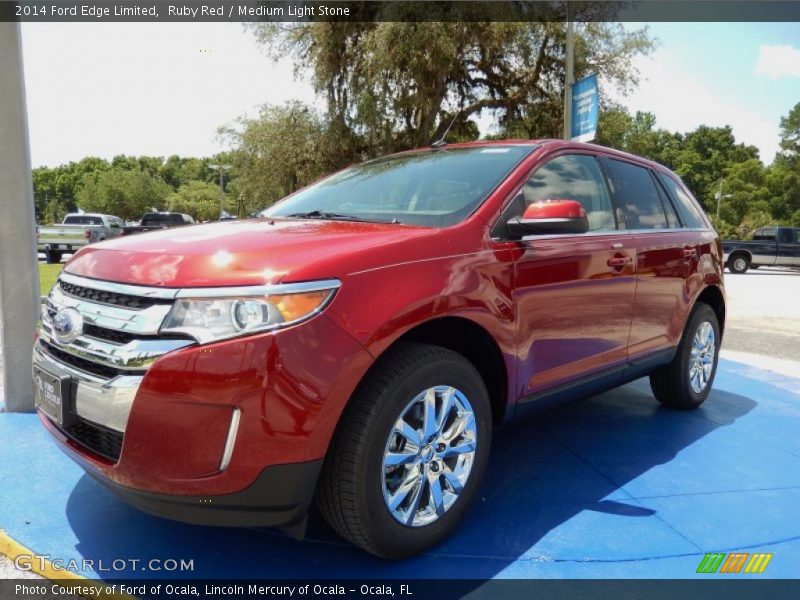 Ruby Red / Medium Light Stone 2014 Ford Edge Limited