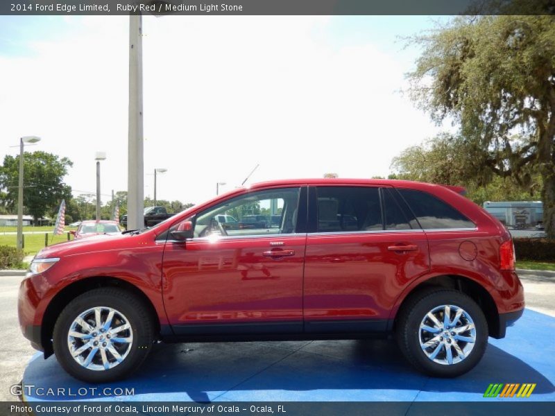 Ruby Red / Medium Light Stone 2014 Ford Edge Limited